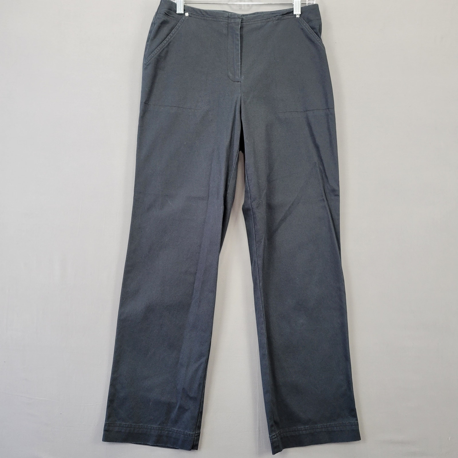 Liz Claiborne Lizsport Michaela Black Pants Straight Leg Stretch Women's Size 10